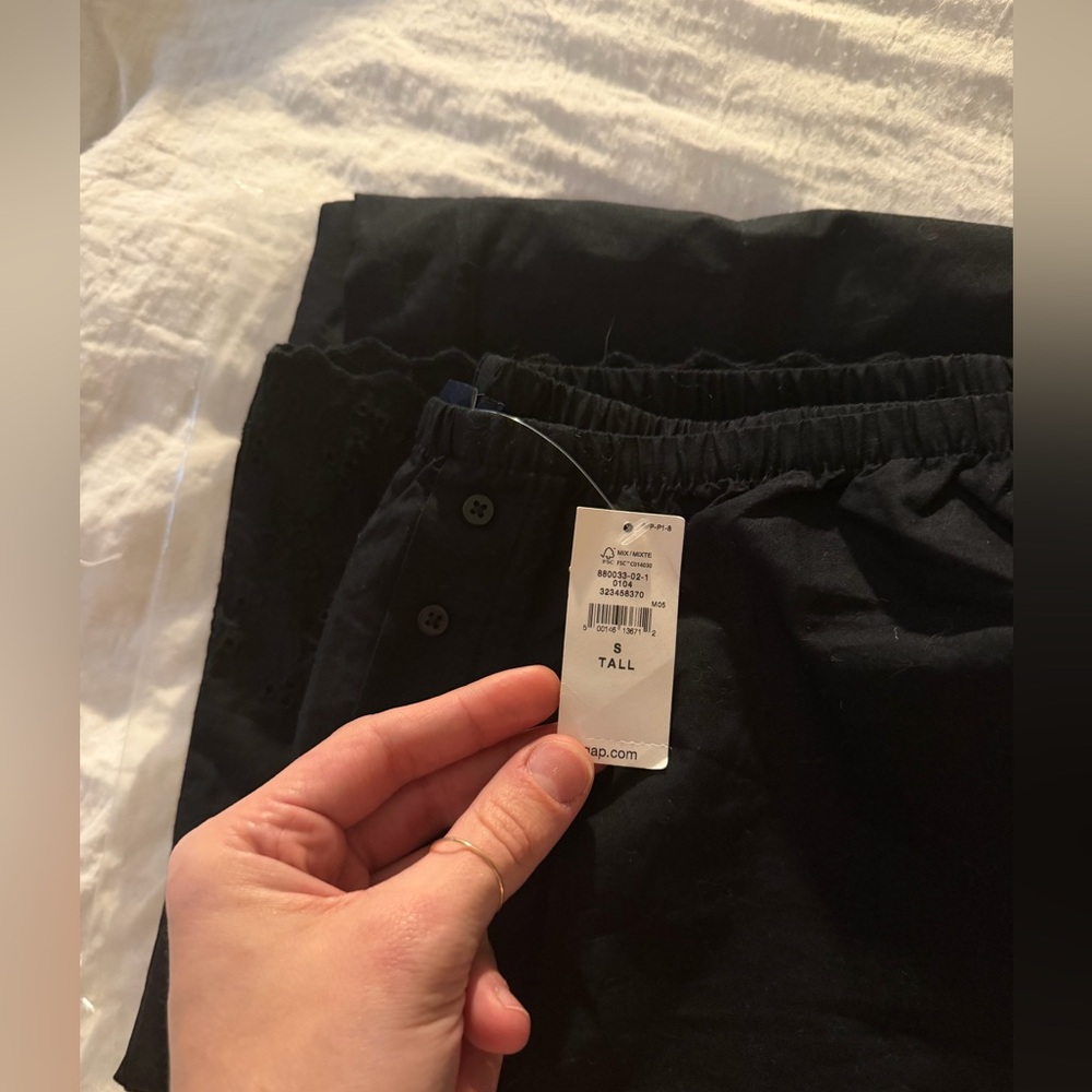 NWT GAP Black Embroidered PJ Pants (Tall) - Picture 5 of 5